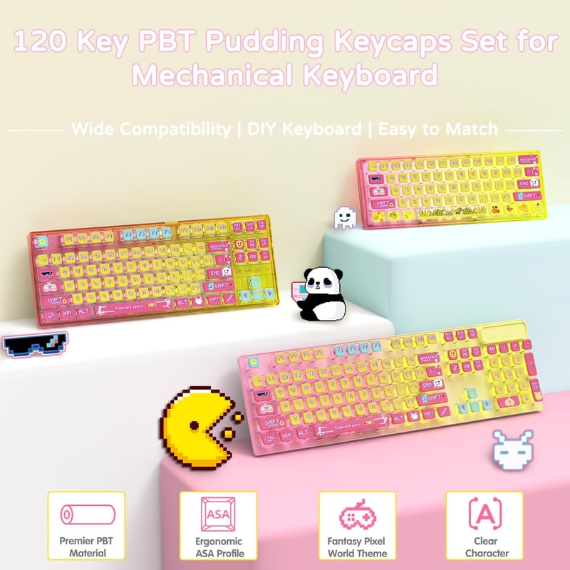 MAMBASNAKE 120 Gombos PBT Pudding Keycap Szett ASA Profil Mechanikus Billentyűzethez