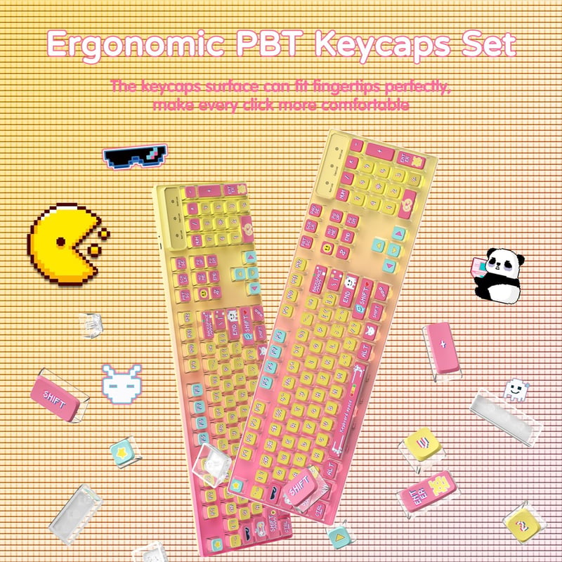 MAMBASNAKE 120 Gombos PBT Pudding Keycap Szett ASA Profil Mechanikus Billentyűzethez