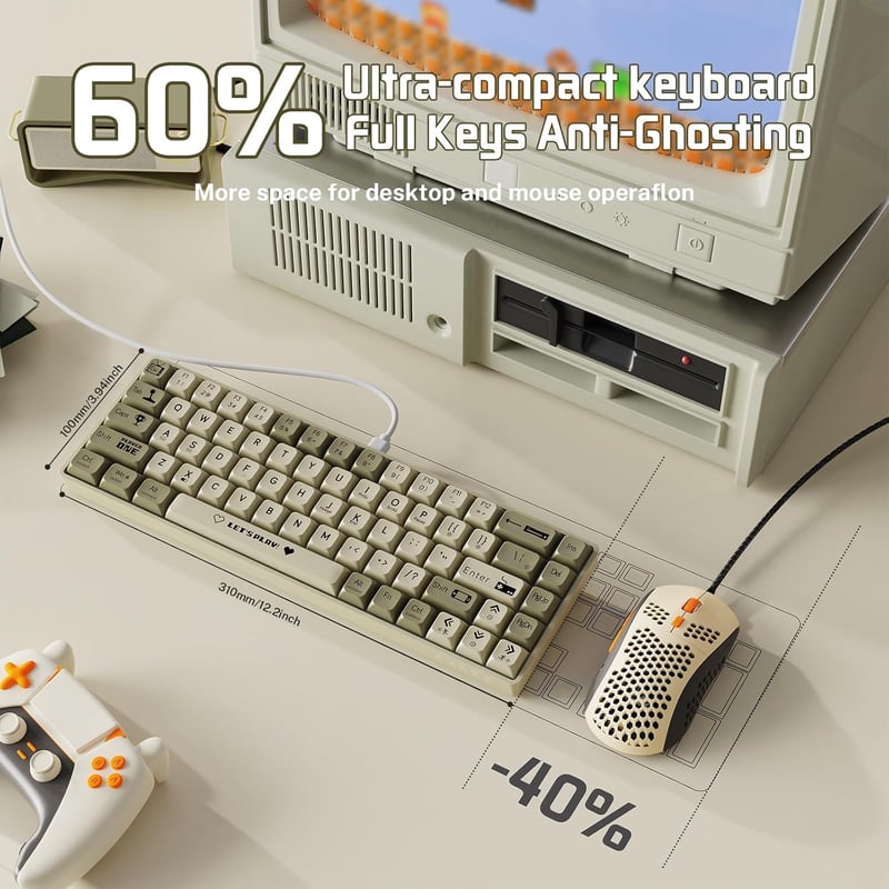 MAMBASNAKE AK680 Mechanikus Billentyűzet 68 Gomb + Gaming Egér 6400 DPI RGB