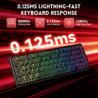 MAMBASNAKE Attack Shark X65 HE Gyors Mágneses Gaming Billentyűzet, 0.01mm Pontosság, 8kHz, 60% Kompakt, Állítható Kapcsolók, RGB Háttérvilág 3