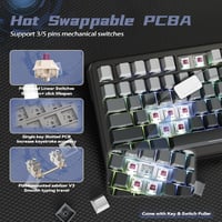 MAMBASNAKE Attack Shark X85PRO Wireless Gamer Billentyűzet TFT Kijelzővel és Forgatógombbal - Moonlight (Linear Blueberry Switch) 6