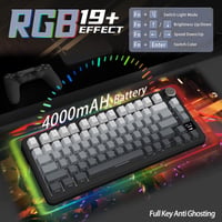 MAMBASNAKE Attack Shark X85PRO Wireless Gamer Billentyűzet TFT Kijelzővel és Forgatógombbal - Moonlight (Linear Blueberry Switch) 8