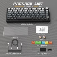 MAMBASNAKE Attack Shark X85PRO Wireless Gamer Billentyűzet TFT Kijelzővel és Forgatógombbal - Moonlight (Linear Blueberry Switch) 9