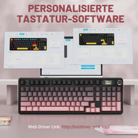 MAMBASNAKE × Attack Shark X98 Pro 96% mechanická bezdrôtová herná klávesnica, RGB, LED displej, otočný ovládač, tri režimy pripojenia BT/2.4G/USB-C, hot-swap, 4000 mAh – ružová 6