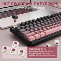MAMBASNAKE × Attack Shark X98 Pro 96% mechanická bezdrôtová herná klávesnica, RGB, LED displej, otočný ovládač, tri režimy pripojenia BT/2.4G/USB-C, hot-swap, 4000 mAh – ružová 5