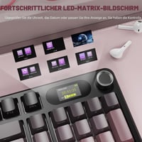 MAMBASNAKE × Attack Shark X98 Pro 96% mechanická bezdrôtová herná klávesnica, RGB, LED displej, otočný ovládač, tri režimy pripojenia BT/2.4G/USB-C, hot-swap, 4000 mAh – ružová 7