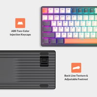 MAMBASNAKE K3 Pro Mechanikus Gamer Billentyűzet - Kompakt 98 Gombos, RGB LED Világítás, Kék Kapcsolók, USB-C Spirálkábel, Sötétszürke 4