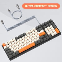 MAMBASNAKE K3 Pro Mechanikus Gamer Billentyűzet - Kompakt 98 Gombos, RGB LED Világítás, Kék Kapcsolók, USB-C Spirálkábel, Sötétszürke 8