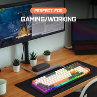 MAMBASNAKE K3 Pro Mechanikus Gamer Billentyűzet - Kompakt 98 Gombos, RGB LED Világítás, Kék Kapcsolók, USB-C Spirálkábel, Sötétszürke 9
