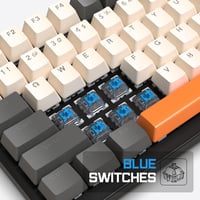 MAMBASNAKE K3 Pro Mechanikus Gamer Billentyűzet - Kompakt 98 Gombos, RGB LED Világítás, Kék Kapcsolók, USB-C Spirálkábel, Sötétszürke 7