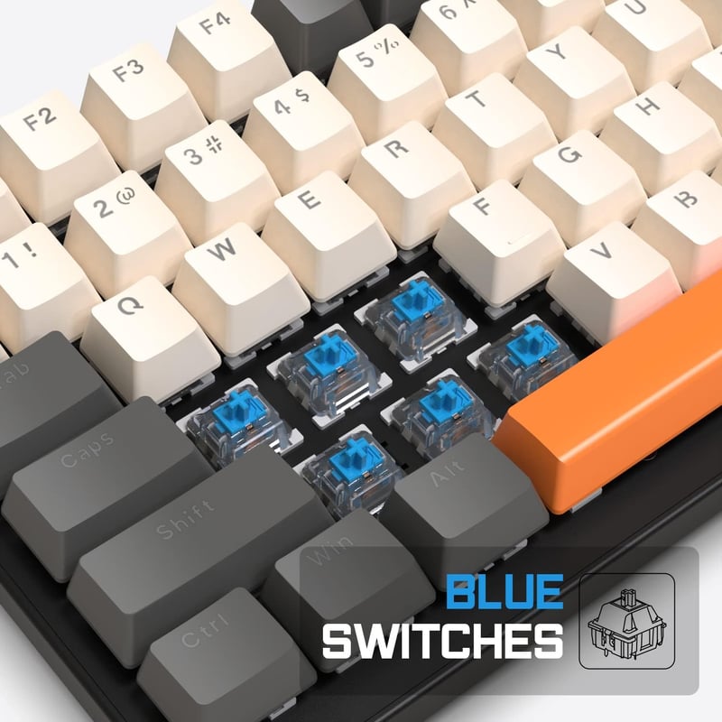 MAMBASNAKE K3 Pro Mechanikus Gamer Billentyűzet - Kompakt 98 Gombos, RGB LED Világítás, Kék Kapcsolók, USB-C Spirálkábel, Sötétszürke