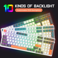 MAMBASNAKE K3 Pro Mechanikus Gamer Billentyűzet - Kompakt 98 Gombos, RGB LED Világítás, Kék Kapcsolók, USB-C Spirálkábel, Sötétszürke 3