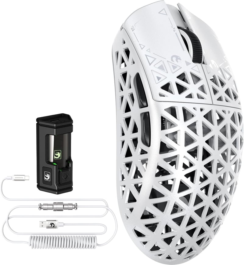 MAMBASNAKE M5 Ultra Szénszálas 8000Hz Vezeték Nélküli Gaming Egér, 39g Szuperkönnű, 42000DPI, Bluetooth/2.4G/USB-C, PC/Mac Kompatibilis