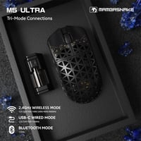 MAMBASNAKE M5 Ultra Vezeték Nélküli Gamer Egér, 39g Szénszálas Ultrakönnyű, 42000 DPI, 8000Hz, PAW3950MAX Szenzor, PC/Xbox/PS/Mac Kompatibil 5