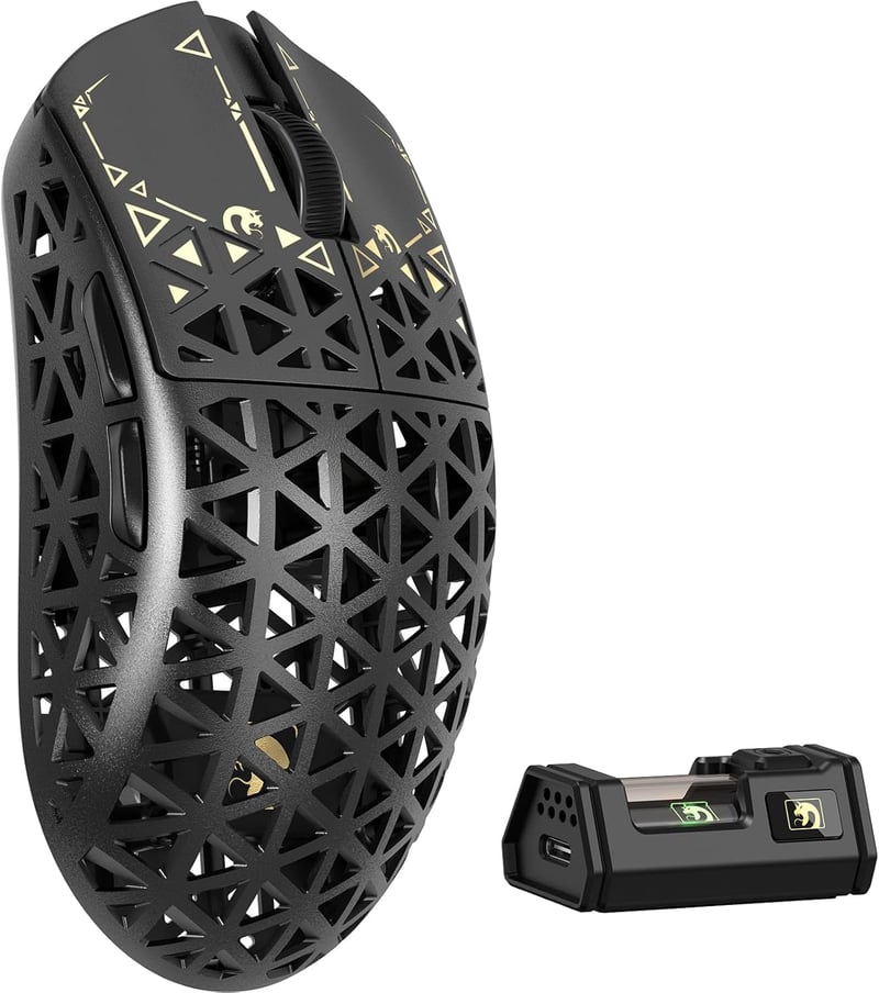 MAMBASNAKE M5 Ultra Vezeték Nélküli Gamer Egér, 39g Szénszálas Ultrakönnyű, 42000 DPI, 8000Hz, PAW3950MAX Szenzor, PC/Xbox/PS/Mac Kompatibil