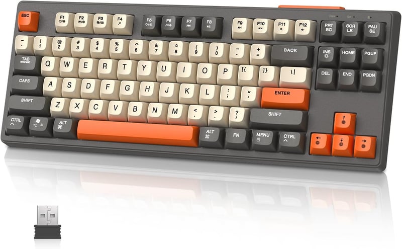 MAMBASNAKE M87 TKL Vezeték Nélküli Gaming Billentyűzet Bluetooth 2.4GHz Mechanikus Érzés RGB Háttérvilágítás 4000mAh Akkumulátor
