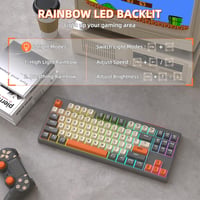 MAMBASNAKE M87 TKL Vezeték Nélküli Gaming Billentyűzet Bluetooth 2.4GHz Mechanikus Érzés RGB Háttérvilágítás 4000mAh Akkumulátor 5
