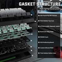 MAMBASNAKE X Attack Shark X68PRO 8KHz Wireless Gaming Billentyűzet RGB 9