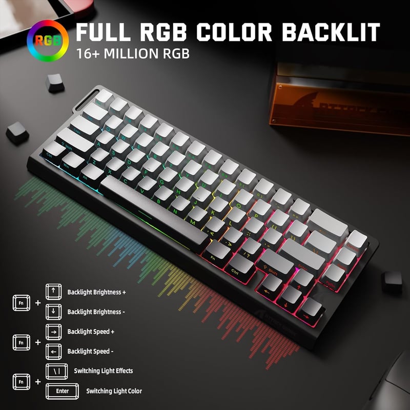 MAMBASNAKE X Attack Shark X68PRO 8KHz Wireless Gaming Billentyűzet RGB