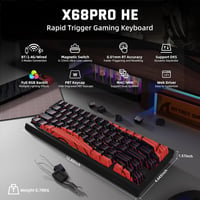 MAMBASNAKE X Attack Shark X68PRO HE 8KHz Wireless Gaming Billentyűzet RGB Piros 2