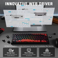 MAMBASNAKE X Attack Shark X68PRO HE 8KHz Wireless Gaming Billentyűzet RGB Piros 7