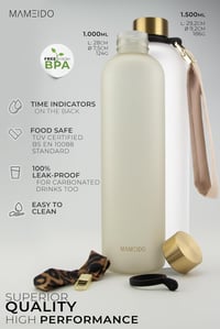 MAMEIDO 1L és 1.5L Szürke Sportpalack - BPA Mentes Motivációs Időjelzővel 4