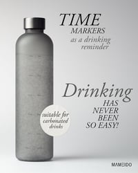 MAMEIDO 1L és 1.5L Szürke Sportpalack - BPA Mentes Motivációs Időjelzővel 2