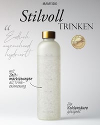 Mameido 1L Szilikon Ivópalack Időjelöléssel, BPA-Mentes Sportpalack, Szénlúgos Italokhoz, Krém 2