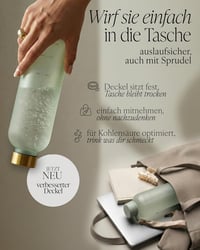 MAMEIDO 1L Szilikon Ivópalack Időjelöléssel, Szénezett Italokhoz, BPA-Mentes Sportpalack - 1,000 ml, Desert Sage Gold 2
