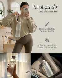 MAMEIDO 1L Szilikon Ivópalack Időjelöléssel, Szénezett Italokhoz, BPA-Mentes Sportpalack - 1,000 ml, Desert Sage Gold 5