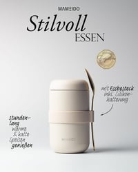 MAMEIDO 500ml Termikus Ételtartó Rozsdamentes Acél Szivárgásmentes Joghurt Kása Leves Fagylalt Krém - 500 ml, Ivory Beige 2