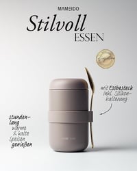 MAMEIDO 500ml Termikus Ételtartó Rozsdamentes Acél Taupe Szürke Szivárgásmentes - 500 ml, Taupe Grey 2