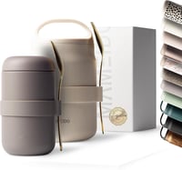MAMEIDO 500ml Termikus Ételtartó Rozsdamentes Acél Taupe Szürke Szivárgásmentes - 500 ml, Taupe Grey 1