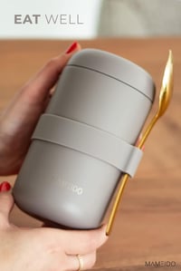 MAMEIDO 500ml Termikus Ételtartó Rozsdamentes Acél Taupe Szürke Szivárgásmentes - 500 ml, Taupe Grey 3