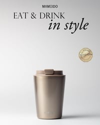 Termoska MAMEIDO, cestovný hrnček s dvojitou stenou, nepriepustný – Almond Flakes – 350 ml 2