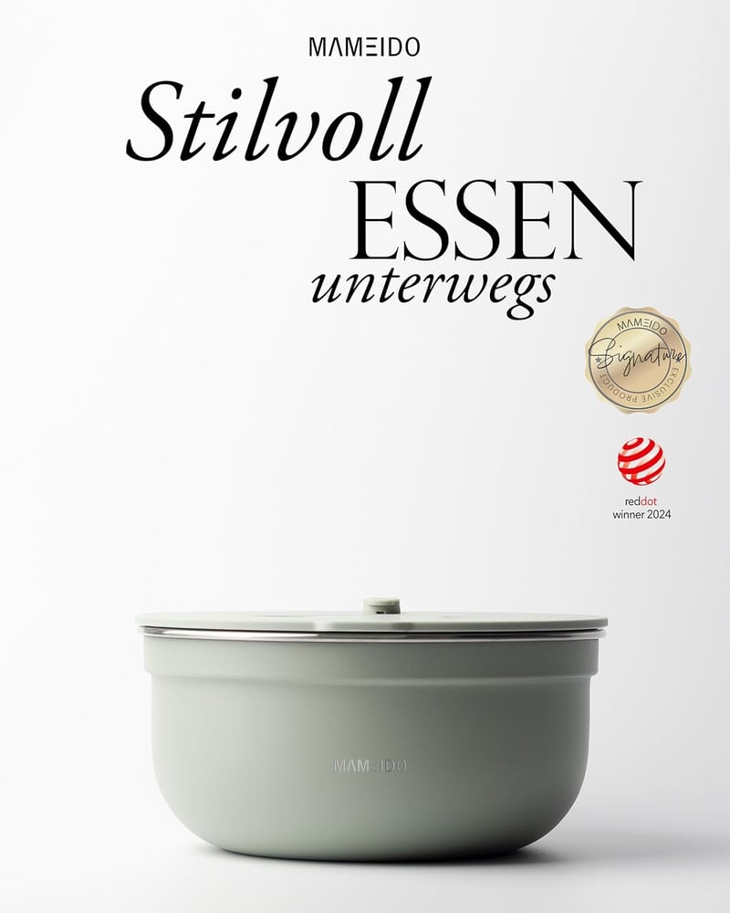 MAMEIDO Saláta Box 1.5L Rozsdamentes Acél Bento Ebéddoboz Tömített Öntetes Tartállyal - 1500 ml, Desert Sage