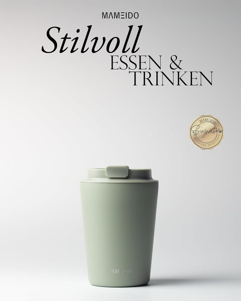 Mameido Termikus Bögre 350ml Rozsdamentes Acél Dupla Falú Hőtartó Kávés - 350 ml, Desert Sage