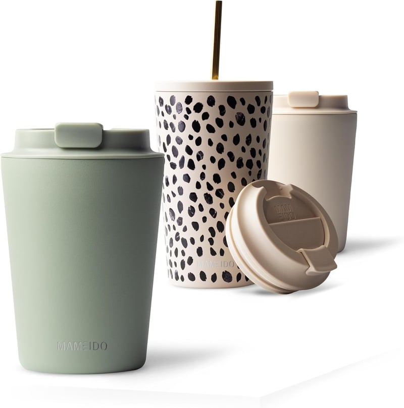 Mameido Termikus Bögre 350ml Rozsdamentes Acél Dupla Falú Hőtartó Kávés - 350 ml, Desert Sage