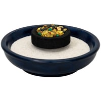 Bol pentru tămâie MaMeMi din steatit – Verde, Ø 10,5 cm, înălțime 3 cm – Pictat manual și ignifug – Vas rotund pentru cărbune, tămâie și plante aromatice 3