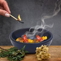 Bol pentru tămâie MaMeMi din steatit – Verde, Ø 10,5 cm, înălțime 3 cm – Pictat manual și ignifug – Vas rotund pentru cărbune, tămâie și plante aromatice 8