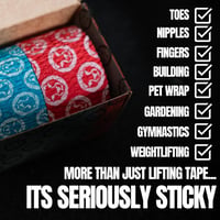 Bandă adezivă pentru haltere Mammal Strength 2.0 Hook Grip Tape – pachet de 3 bucăți, 5 m x 3 cm, fără plastic, bandă premium pentru degetul mare, elastică și ușor de rupt 7