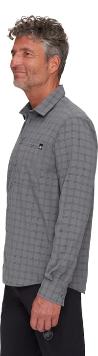 Pánska outdoorová košeľa s dlhým rukávom Mammut Lenni Longsleeve Shirt – farba Steel-Black, veľkosť L – priedušný materiál 4