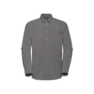 Cămașă outdoor cu mânecă lungă pentru bărbați Mammut Lenni - culoare Steel-Black, mărimea L - material respirabil