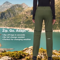 Dámske outdoorové nohavice so zipsom Mammut – Dark Marsh, veľkosť 36, turistické nohavice s odopínateľnými nohavicami, funkčné nohavice na trekking a horolezectvo, 85 % polyamid 5
