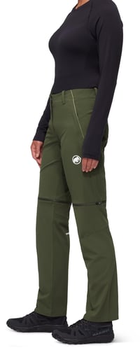 Dámske outdoorové nohavice so zipsom Mammut – Dark Marsh, veľkosť 36, turistické nohavice s odopínateľnými nohavicami, funkčné nohavice na trekking a horolezectvo, 85 % polyamid 2