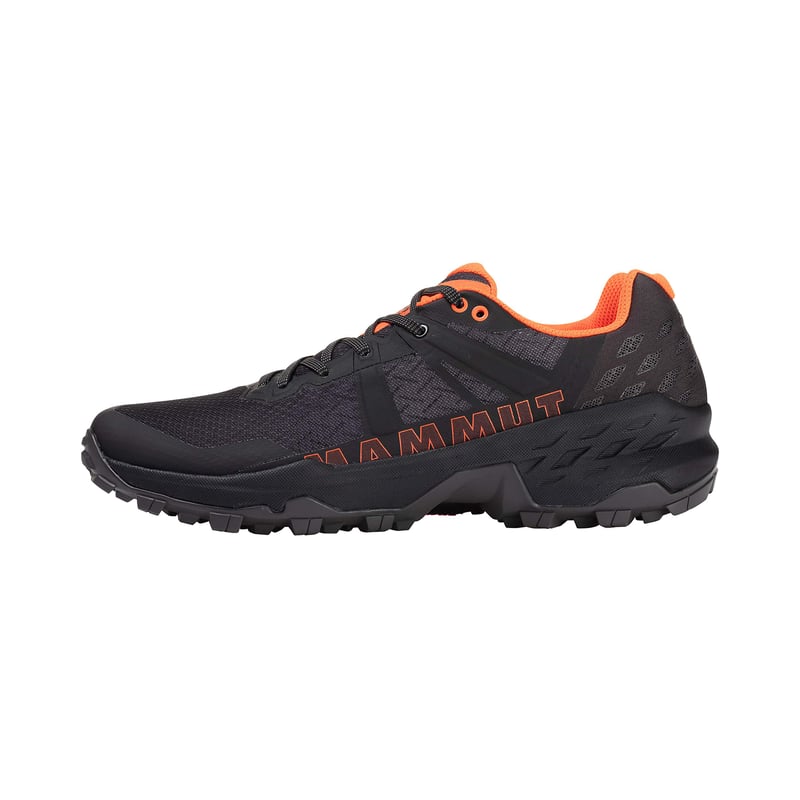 Pánska turistická obuv Mammut Sertig II Low GTX – čierno-jasnooranžová, veľkosť 43 1/3 (EU) – nepremokavá treková a turistická obuv Gore-Tex