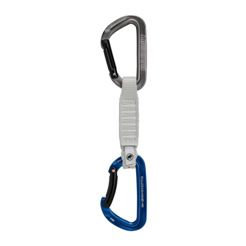 Expreska Mammut Workhorse Keylock 12 cm – rovná/zahnutá karabína, sivomodrá