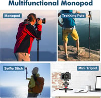 Manbily Kihúzható Alumínium Kamera Monopod Lábakkal, Hordozható Utazó Állvány DSLR Canon/Sony/Telefon, 5 Szekciós 170 cm-ig, 7 kg Teherbírás 4