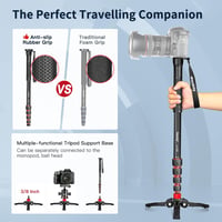 Manbily Kihúzható Alumínium Kamera Monopod Lábakkal, Hordozható Utazó Állvány DSLR Canon/Sony/Telefon, 5 Szekciós 170 cm-ig, 7 kg Teherbírás 2