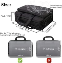 Mancro Üzleti Laptop Táska 17" - Vízálló, Bővíthető Válltáska Férfiaknak és Nőknek - Multifunkciós Notebook Táska Sok Zsebbel - Fekete 3